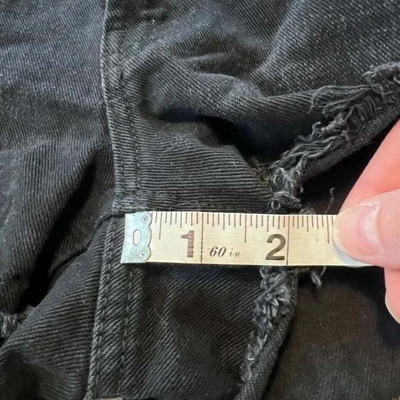 Wild Fable Black Denim Women's Shorts distressed low rise y2k - Picture 6 of 7